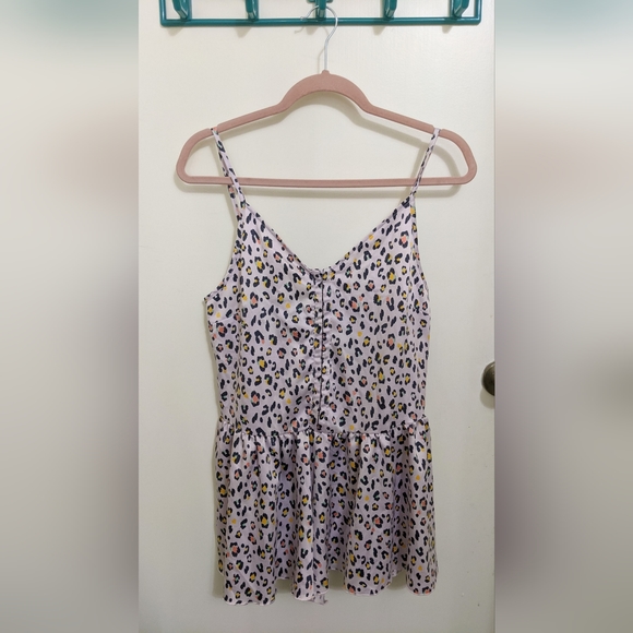 Honeydew Intimates Lavender Leopard Print Romper Size Small - Picture 1 of 4